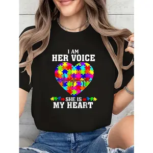 Comfortable Autism Support Tee for Women – Matching Mom and Daughter Graphic Design