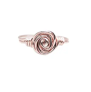 Wire-Wrapped Rose Ring for Women - Fashion Accessory