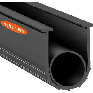 VEVOR Garage Door Seals Bottom Rubber, U Shape+O Ring Garage Door Weather Stripping, Universal Weatherproof Threshold Buffering Sealing Rubber, 5/16 inch T - Ends and 3 3/4 inch Width (20 Ft, Black)VEVOR Super Brand Day