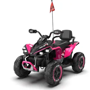 24V Kids Ride On Electric XXXL ATV W/parents Control,Four-wheel shock absorber,English storytelling function,Music,Lights,USB,MP3,Power display,Bluetooth,speeds of 1.24-3.73MPH For Kids Aged 3-12.