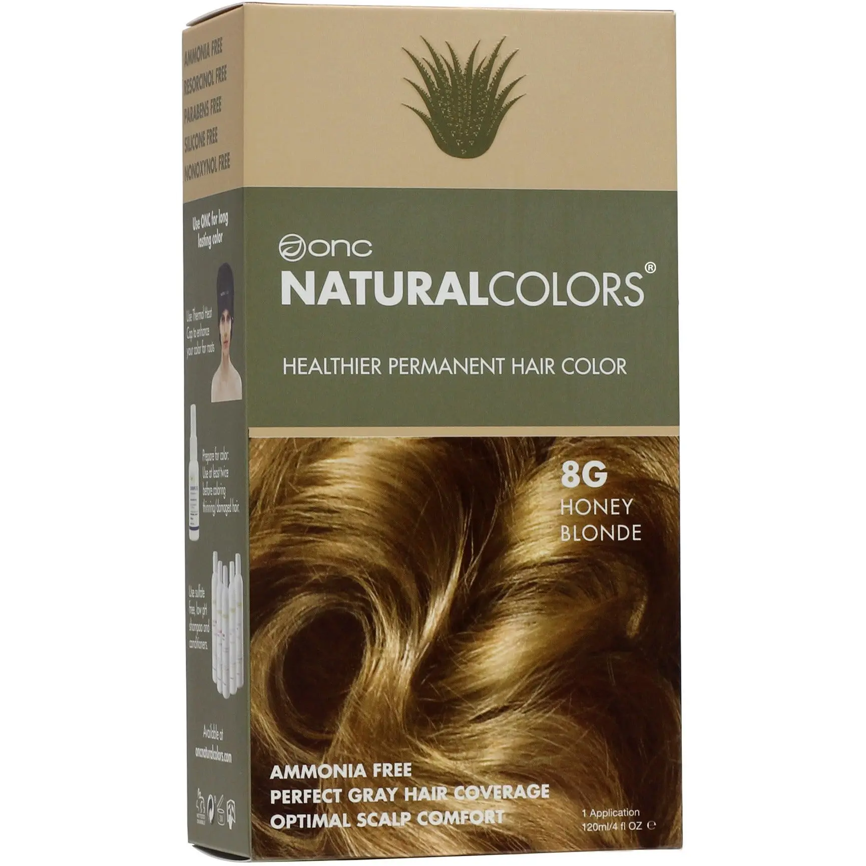 8G Honey Blonde Heat Activated Hair Dye With Organic Ingredients 120 mL / 4 fl. oz.