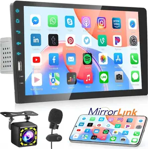 Single Din Car Stereo with 9 Inch HD Touch Screen Bluetooth Backup Camera External Microphone FM MP5 Player Mirror Link SWC USB EQ Car Radio Android Auto