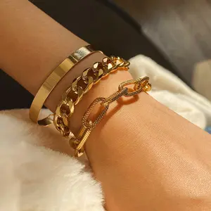 Chic Hip-hop Punk Style Flat Snake Bone Chain Bracelet Vintage Twist Chain Smooth Bangle for Stylish Look