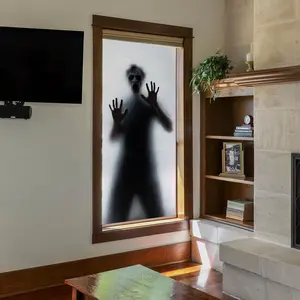 Halloween Decoration Window Cling, 45x100cm Static Cling Glass Sticker for Living Room & Bedroom, Festive Halloween Home Decor