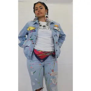 Painted denim jacket