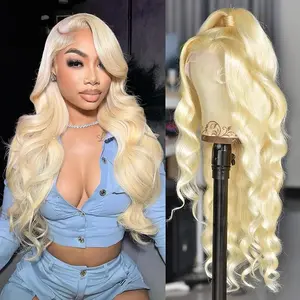 Tuneful 180% Density 13x6 Lace Front Wig Pre Plucked Lace Front Wig 613 Blonde Wig Body Wave Lace HD Transparent Lace Front Wig For Black Woman