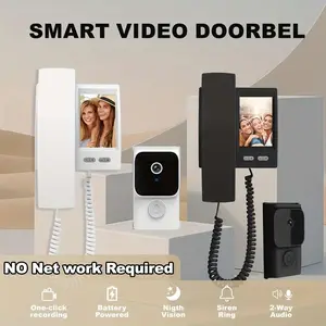 Video DoorPhone System, Outdoor Camera Telephone, Wired Video Intercom Doorbell Kits, Paired With One Click, Infrared Night Vision, Two-Way Audio, No need WiFi and APP, low power consumption, long standby time,DoorPhone Telephone Style for Home/Office