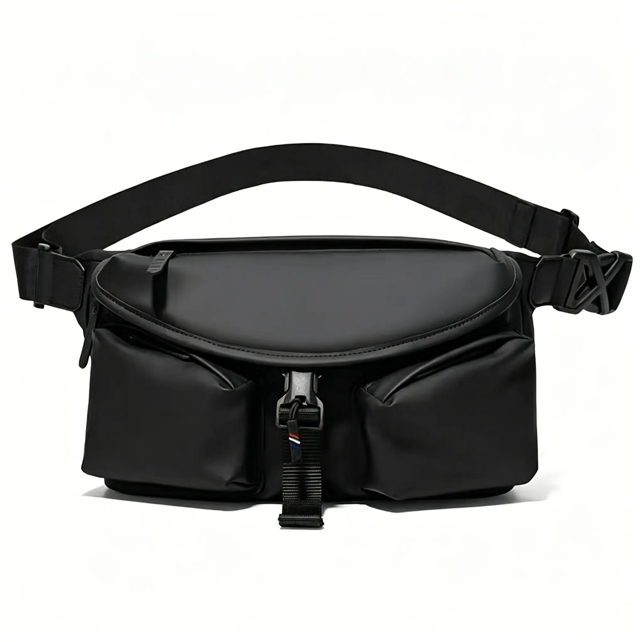 Crossbody bag - Waterproof double-pocket messenger bag - Lightweight waist bag, suitable for running, traveling and daily exercise black