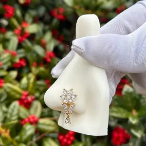 Flower Nose Ring - 20G Stainless Steel, 7mm Long, Shaped Design