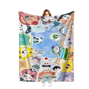 GMMTV Flannel Throw Blanket Ultra Soft Polyester Cozy Warm All Season Mixed Color Bedroom Couch Sofa Throw Decor Decorative Throw Perfect Birthday Gift Christmas Gift for Thai Drama Fans Viral Trending Lounge Style