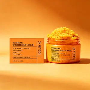 Sea Salt Turmeric Scrub 120g – Brightening Exfoliator with Jojoba Oil & Vitamin E – Removes Dead Skin & Evens Tone – Nourishing Body Scrub