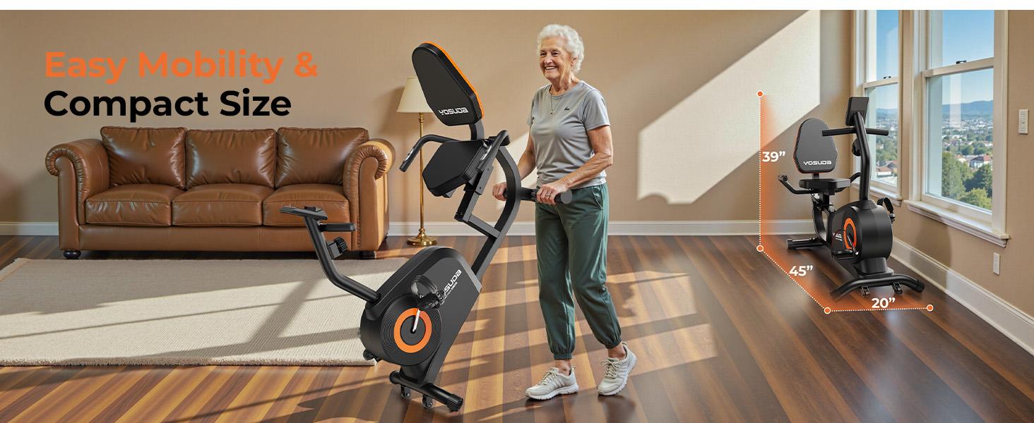 YOSUDA Recumbent Exercise Bike for Home,Magnetic Staionary Bike for Seniors/Adults with Adjustable Seat, 350LB Capacity, 16-level Resistance, LCD Monitor & Pulse Sensors YOSUDA Recumbent Exercise Bike for Home,Magnetic Staionary Bike for Seniors/Adults with Adjustable Seat, 350LB Capacity, 16-level Resistance, LCD Monitor & Pulse Sensors