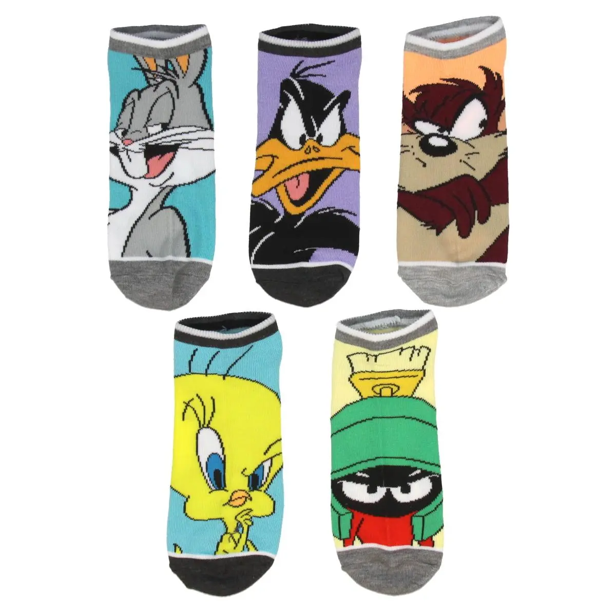 Looney Tunes Character Mens And Womens 5 Pack Ankle Socks, Polyester, Spandex, Menswear