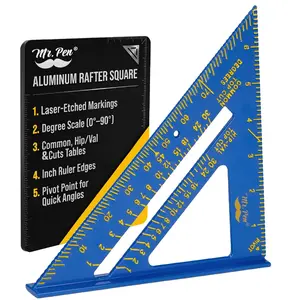 7 Inch Rafter Square – Aluminum Triangle Ruler for Accurate Angle Measurement, Perfect for Carpentry, Framing & DIY Projects