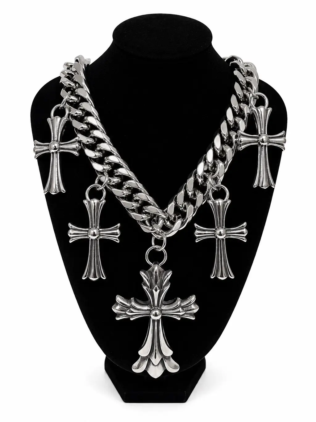 Holy Grail Cross Statement Necklace, Fashion Costume Chain Jewelry Necklaces