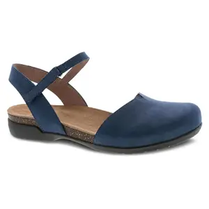 Dansko Women's Rowan in Navy Milled Nubuck Mary Jane