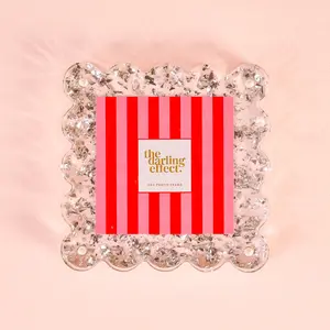 Silver Glitter Square Scalloped Acrylic Frame