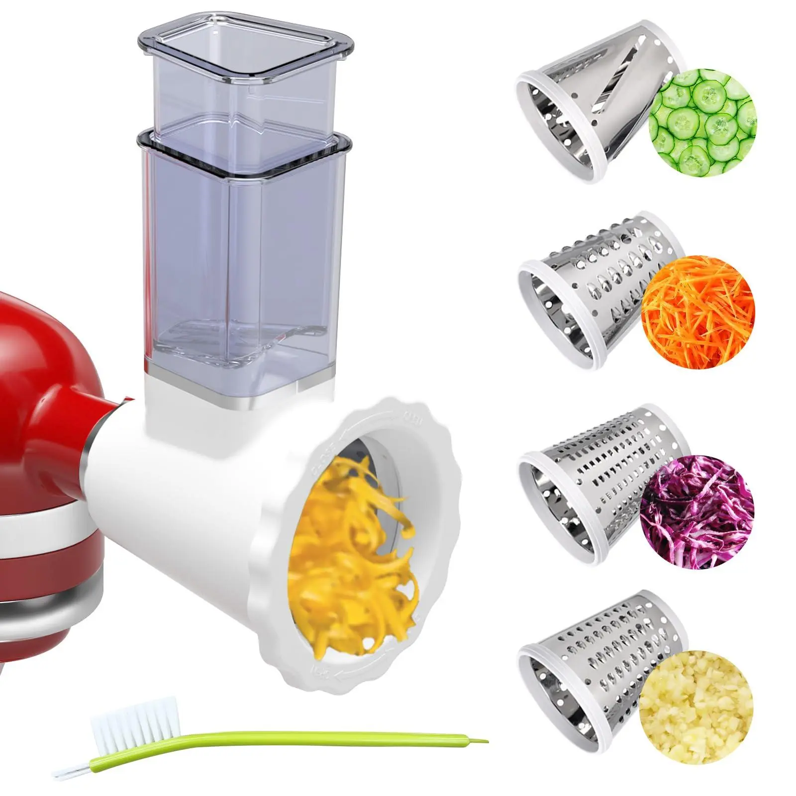 Shredder Cheese Grater Attachment For Stand Mixers  Salad Machine With Vegetable Slicer Maker Food Slicers 4 Dishwasher Safe