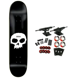 Zero Skateboard Complete Single Skull Logo Black/White 8.375"