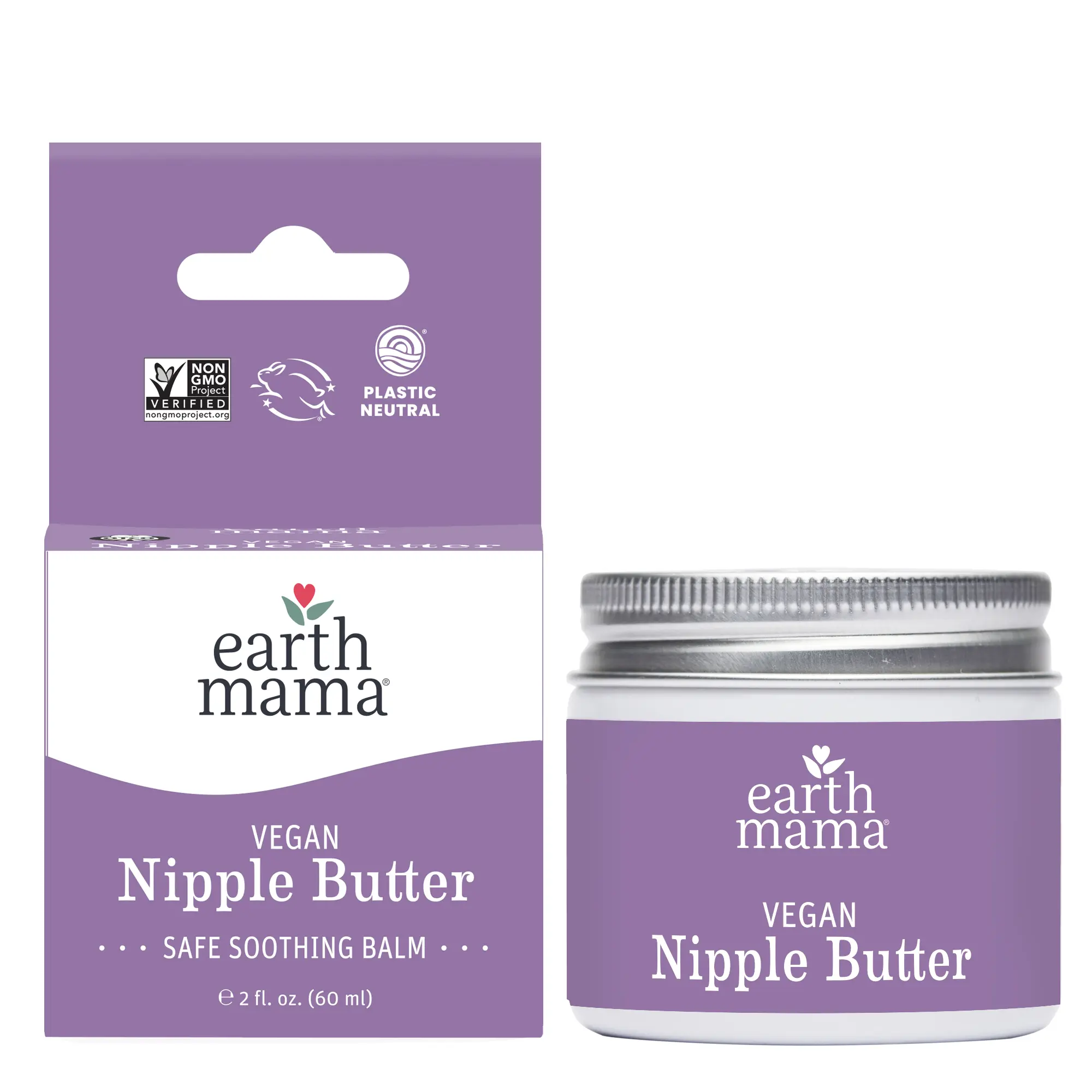 Earth Mama Vegan Nipple Butter – Lanolin-Free Nipple Cream Safe for Breastfeeding & Pumping – 2 oz