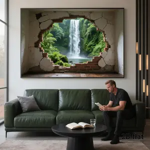 One groundbreaking waterfall natural tapestry, horizontal wall art,with realistic 3D visual design,suitable for decoration in living rooms and offices,as well as home decoration. bedroom decor tapestry mens room decor bedroom decorations trippy room decor