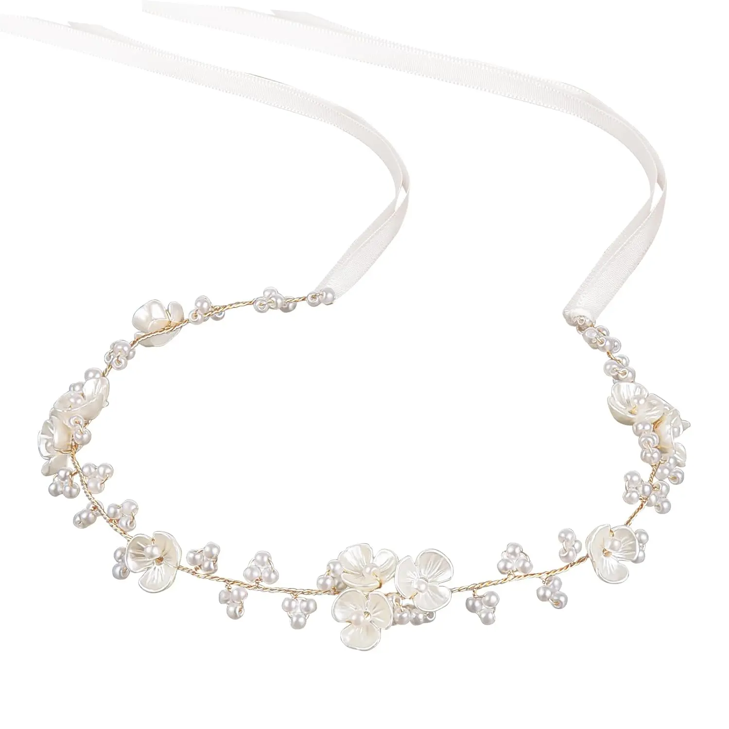 Z-HDW60   Flower Girl Hair Accessory, Pearl Headpiece for Girls and Women, Wedding, Birthday, Party, and First Communion