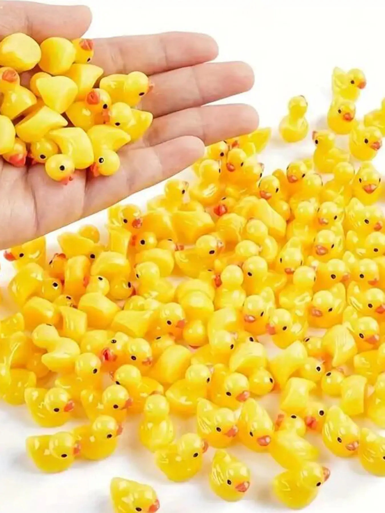 Miniature Yellow Duck Figurines, 50pcs Cute Resin Ducklings for Birthday Gifts, Party Favors, Holiday Garden Bonsai Embellishments