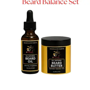 Beard balance set beard Oil and Bread Butter for Comfortable Hair Care Nourishing beard balm beard care
