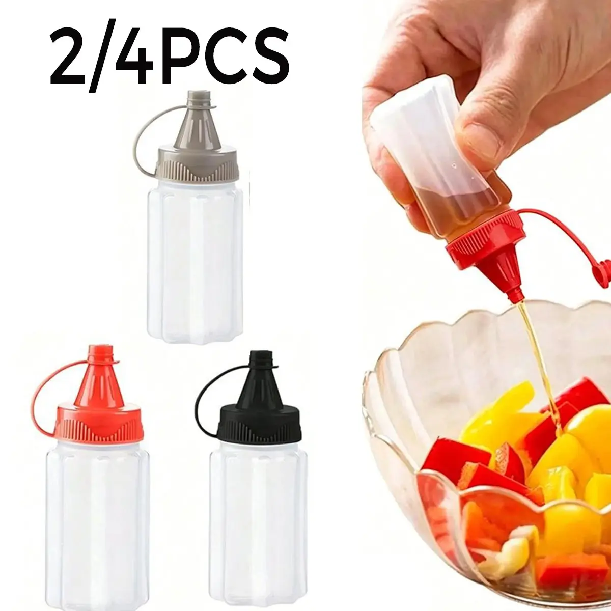 Portable Condiment Squeeze Bottles, Mini Sauce Bottles, Tomato Ketchup Bottles, for Office Lunch Boxes, Outdoor Camping Picnics, Kitchen Tools, Christmas Gift