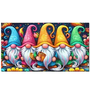 Vibrant Gnomes 5D DIY Large Size Diamond Painting Kits for Adults, Handicraft Diamond Art Kits for Adults Beginners, DIY 5D Full Round Drill Diamond Dots Gem Arts Kits for Home Wall Decor