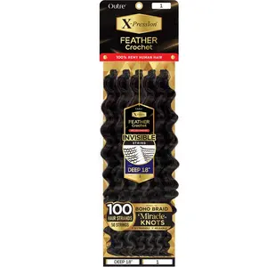 Outre X-Pression 100% Remy Human Hair Feather Crochet Braid - DEEP 18"