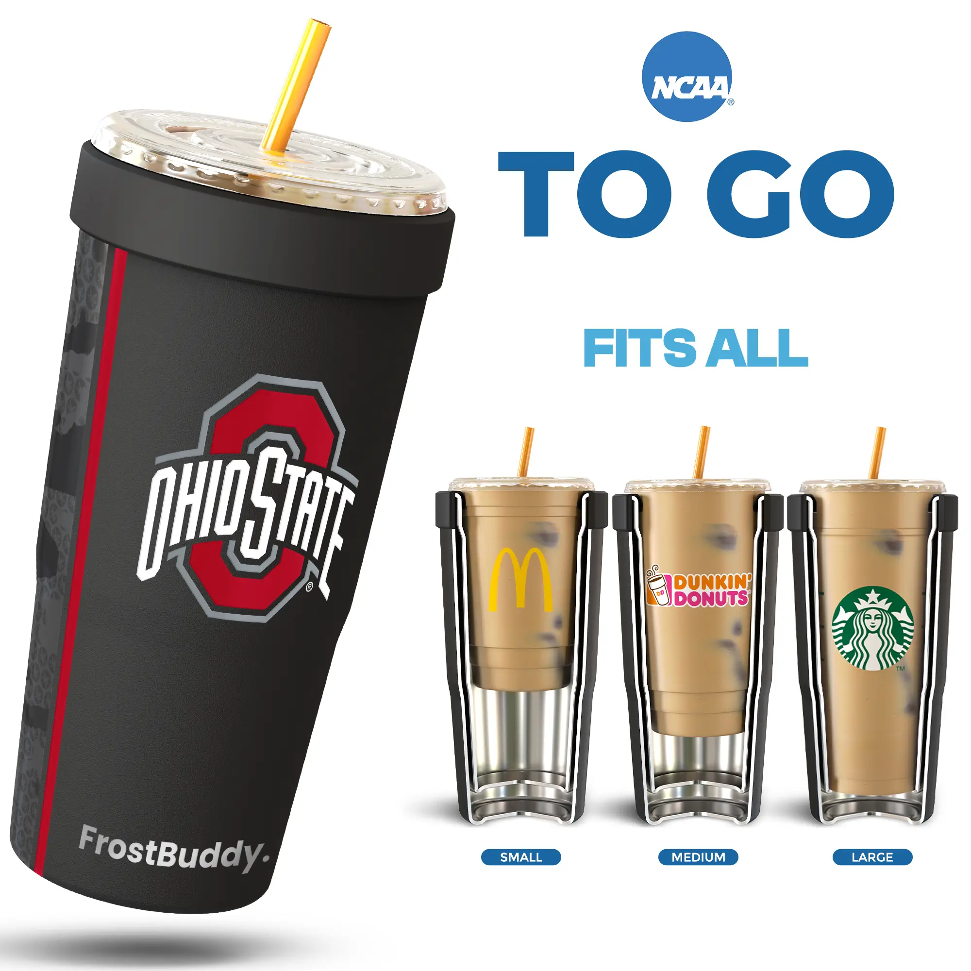 To-Go Buddy | Collegiate Edition - Fits all Sized Iced Coffee - To-Go Cup Insulator