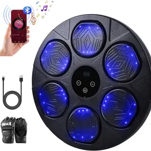 renZEC 2025 Music Boxing Machine for Adults & Kids Smart Bluetooth Punching Bag with Gloves Wall Mount Target Training Equipment for Home Office Gym Upgrade