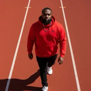 L.E.A.D Athletic Hoodie - Red, Long Sleeve, Hooded, Casual Style, Medium Fit, Suitable for All Seasons