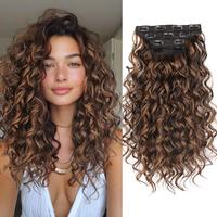 16inch Curly Chocolate Brown with Dark Brown