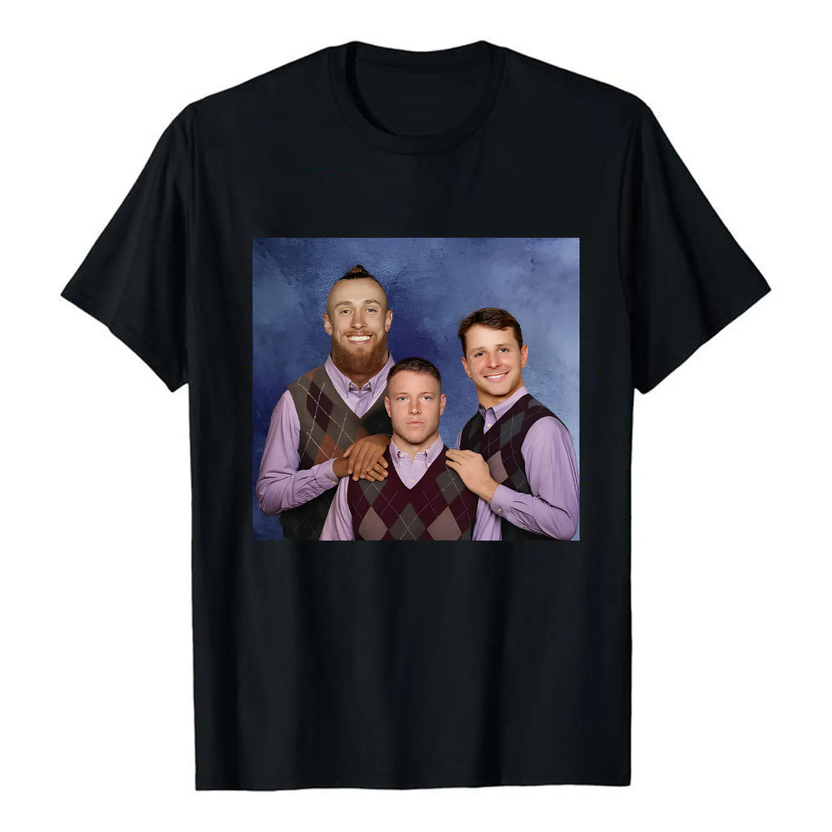 Christian McCaffrey George Kittle Brock Prudy Step Brothers Football, San Francisco Football T-Shirt, 100% Cotton Game Day Tee for Fan