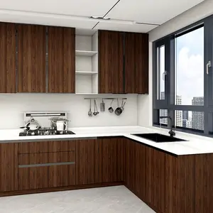 1 Roll, Walnut Wood Grain Stickers, Self-Adhesive Wallpaper For Furniture Renovation, Brown Retro Wood Grain PVC Removable Wall Stickers, Suitable For Cabinets, Wardrobes, Tables, and Doors.