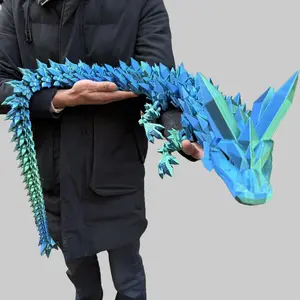 3D-printed 150 cm/84 cm/60 cm ultra-long crystal dragon toy with flexible joints and vibrant colors; suitable for home and office decoration; creative collectible; perfect holiday gift; vibrant 3D-printed dragon toy; exquisite craftsmanship; dragon decor.
