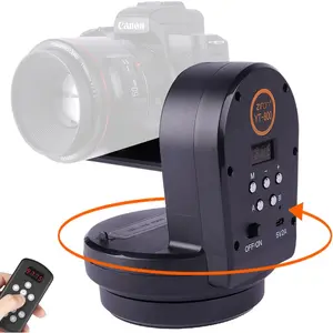YT800 Motorized Rotating Panoramic Tripod Head, Remote Control Pan Tilt Head with Remote Control and Mobile Phone Clip for DSLR Cameras, Camcorders, Smartphones, Tripod, Wireless 360°Video Stabilizer Gimbal