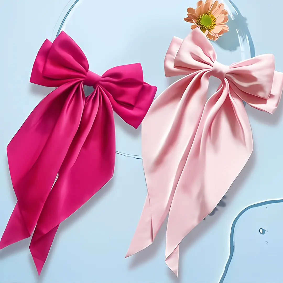 Hair Bows for Women, Hair Ribbons Bow for Girls, Silky Satin Large Hair Ribbons