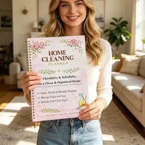 Home Cleaning Planner Spiral-Bound Notebook: Checklists & Schedules for a Clean & Organized Home, Daily Weekly Monthly Cleaning Routines, Full-Color Task Management Journal to Organize, Clean & Simplify Your Household