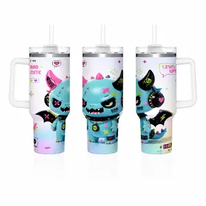 Stylish, Portable Neon Cyberpunk Dragon 40oz Tumbler - Leak-Proof Insulated Water Bottle for Home Supplies Storage