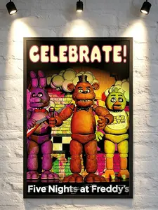 Five Nights at Freddy's Printed Canvas Poster - Bedroom Decor Set, Room Decoration Set, Boys' and Girls' Room Decor, Suitable as a Gift for Teenagers