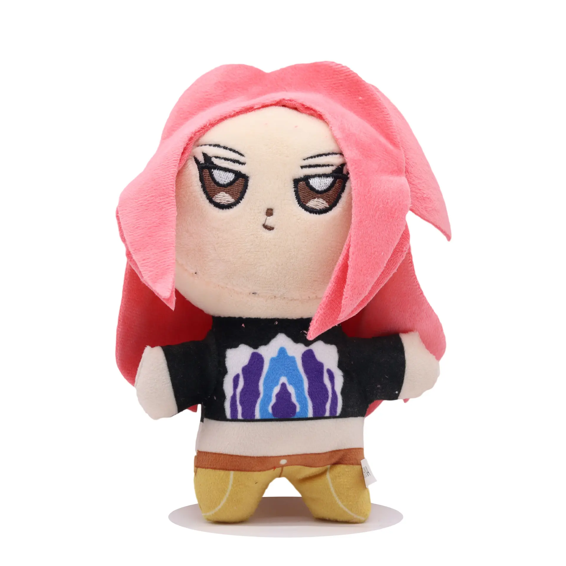 Pink print black dress girl