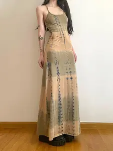 Women's Tie Dye Print Cami Dress, Boho Sleeveless Dress for Beach Holiday Vacation, Ladies Summer Clothes