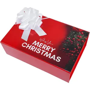 Christmas Gift Box with Magnetic Closure Lid for Present - Medium Gift Boxes for Wrapping Gifts - Gift Wrapping Boxes for Groomsman Proposal Birthday Christmas Wedding Gift Packaging (Christmas Tree)