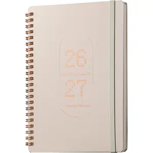 2026-2027 Monthly Planner-A5 Size Calendar Planner -Thick 120g Paper | Hard Cover with Elastic Band and Inner Pocket |Planner For Women,Men |  for Office  School Supplies & Personal Organizer (Beige)