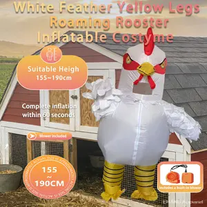 Halloween Easter Party Costume Inflatable Chicken Suit Adult Full Body Set, Feather Feet, Perfect for Christmas Celebrations