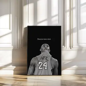 Kobe Bryant Obsession Beats Talent Poster  Iconic Mamba Mentality Wall Art, Motivational Lakers Print for Gyms, Offices & Sports Rooms ( Unframed - Print Only )