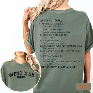 2-sided We Do Not Care Club Shirt, WDNC Club TShirt, Motivated Quote Tee, Funny Gen X Tee, Funny Aging, Full Colors, Full Sizes, For Men, For Women